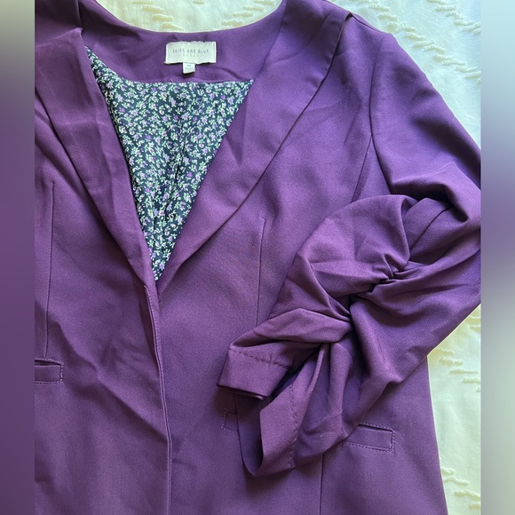 Purple Open Front Blazer - Picture 6 of 6